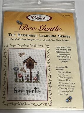 The Victoria Sampler Bee Gentle Cross Stitch Kit Beeginner Series Complete